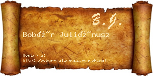 Bobár Juliánusz névjegykártya